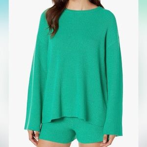 The Drop Women's Alice Crew-Neck Back-Slit Ribbed Pullover Sweater